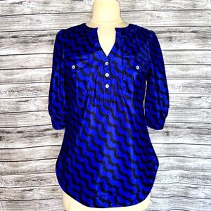 NWT 41HAWTHORN Stitch Fix Black Blue Popover Tunic